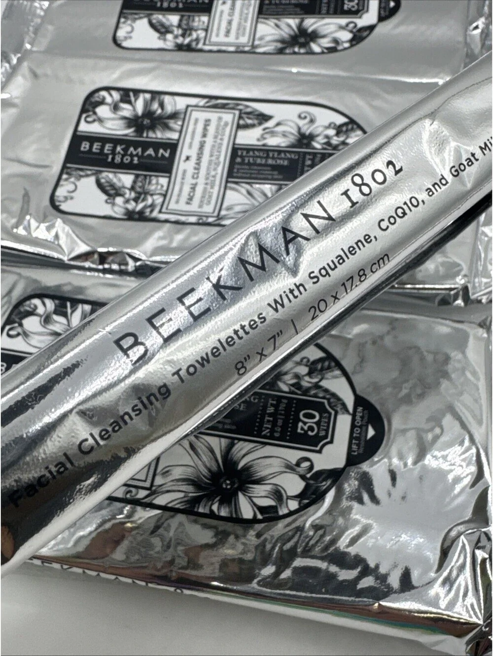 Beekman 1802 Facial Cleansing Wipes~4 PACKS of 30 Ylang Ylang & Tuberose CoQ10